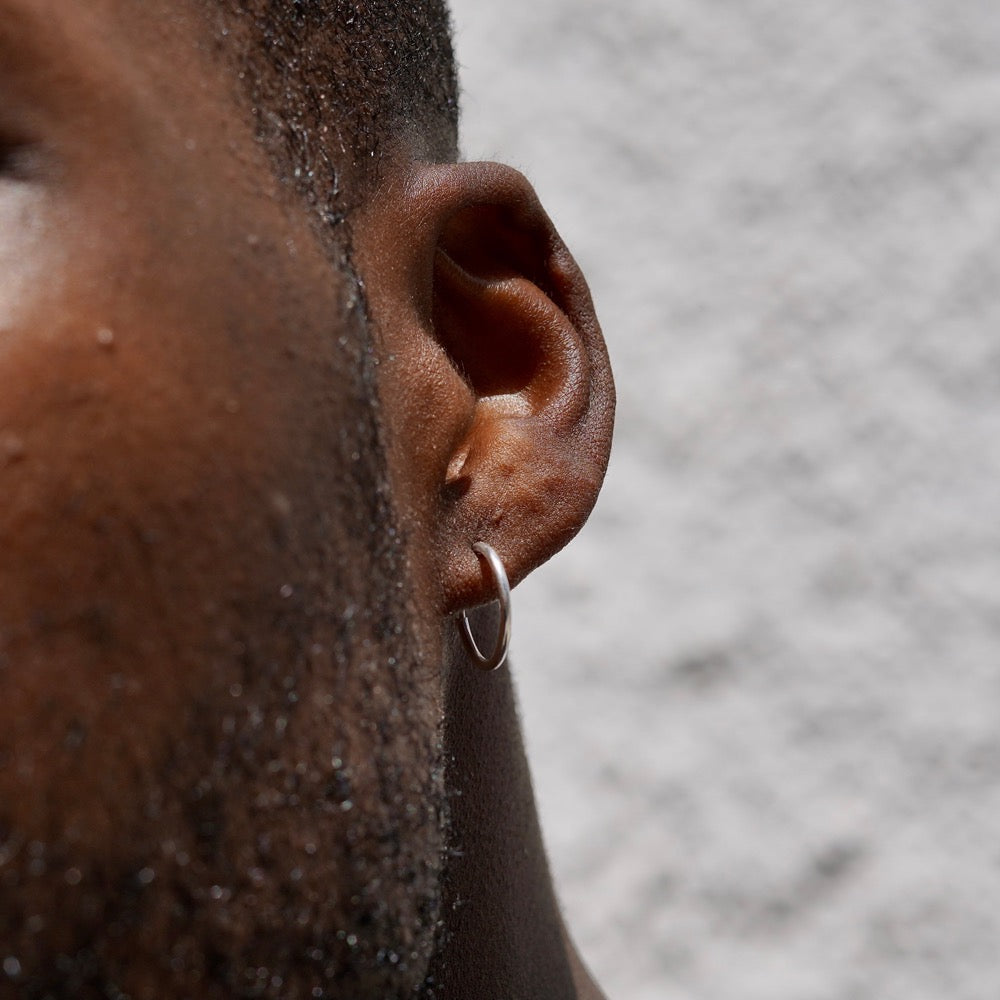 Large Silver Hoop Earrings | Mens Silver Earrings - Twistedpendant