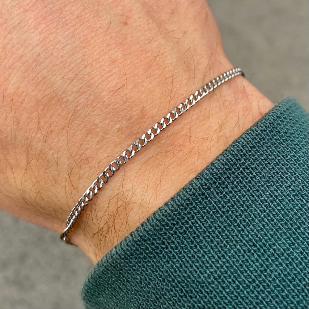 Men's Silver Cuban Bracelet (2.4MM) - Bracelet for Daily wear| Twistedpendant