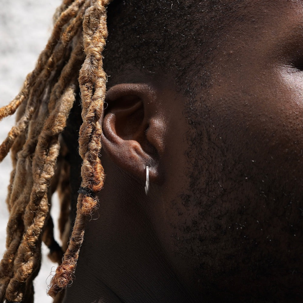 Large Silver Hoop Earrings | Mens Silver Earrings - Twistedpendant