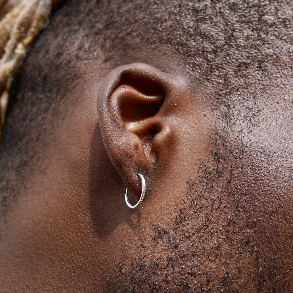 Large 18K Gold Hoop Earrings | Mens Gold Earrings - Twistedpendant