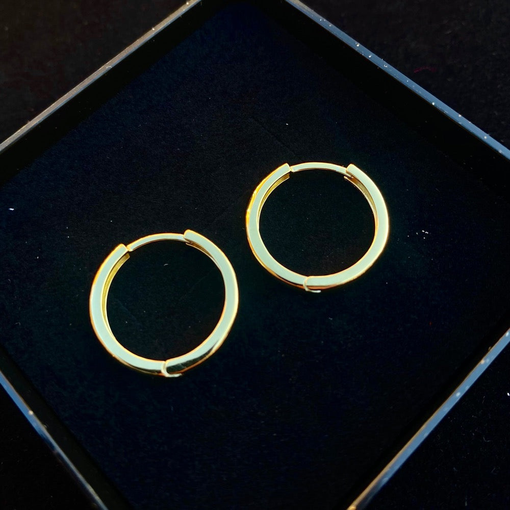 Mens Earrings - 18K Gold Hoop Earrings | Twistedpendant