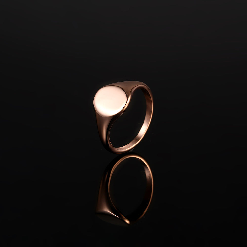 Smooth Signet Ring - Rose Gold