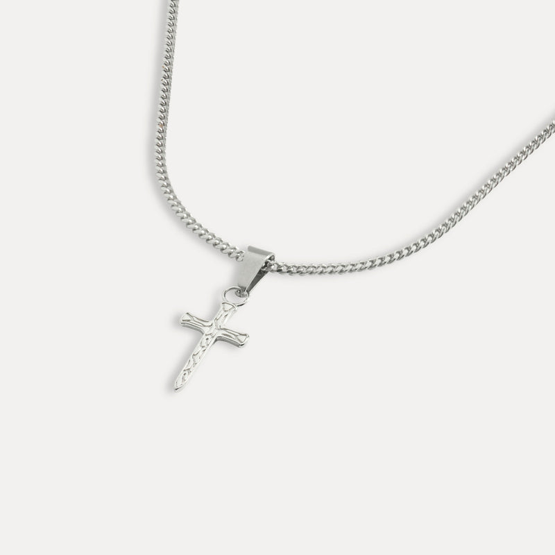Mens Sterling Silver Dagger Cross Pendant - Mens Necklace | Twistedpendant