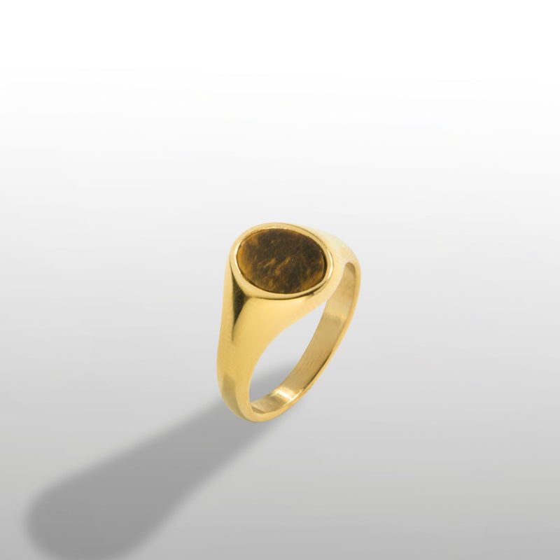 Tigers Eye Signet Ring - Gold