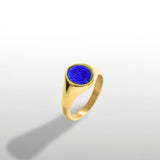 Blue Lapis Lazuli Signet Ring - Gold