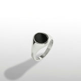 Onyx signet Ring Men - Mens Silver Singet Rings - By Twistedpendant