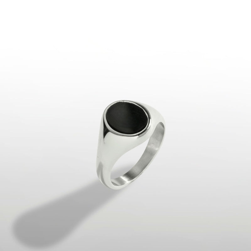 Onyx signet Ring Men - Mens Silver Singet Rings - By Twistedpendant