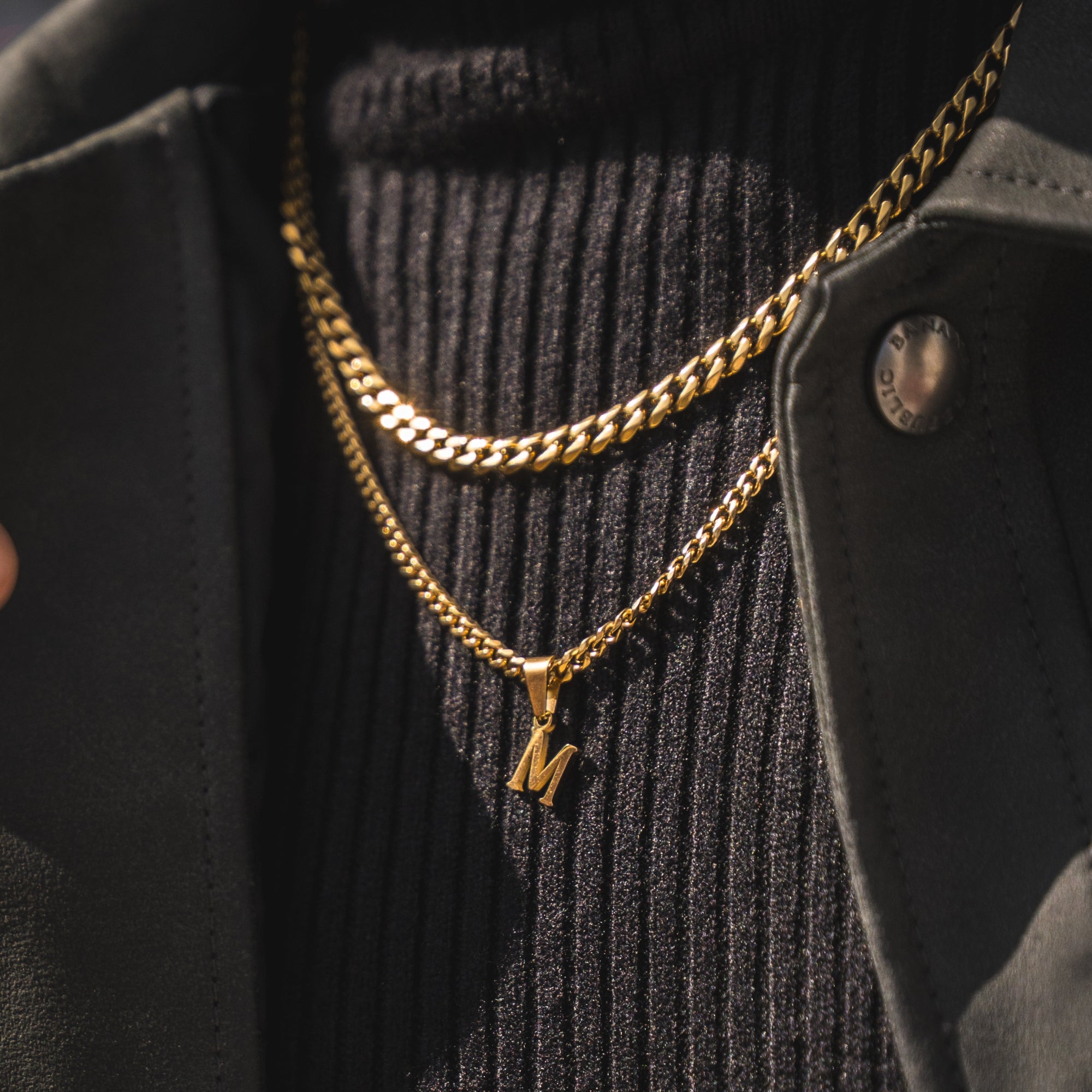 Mini Initial with Cuban Chain - Silver