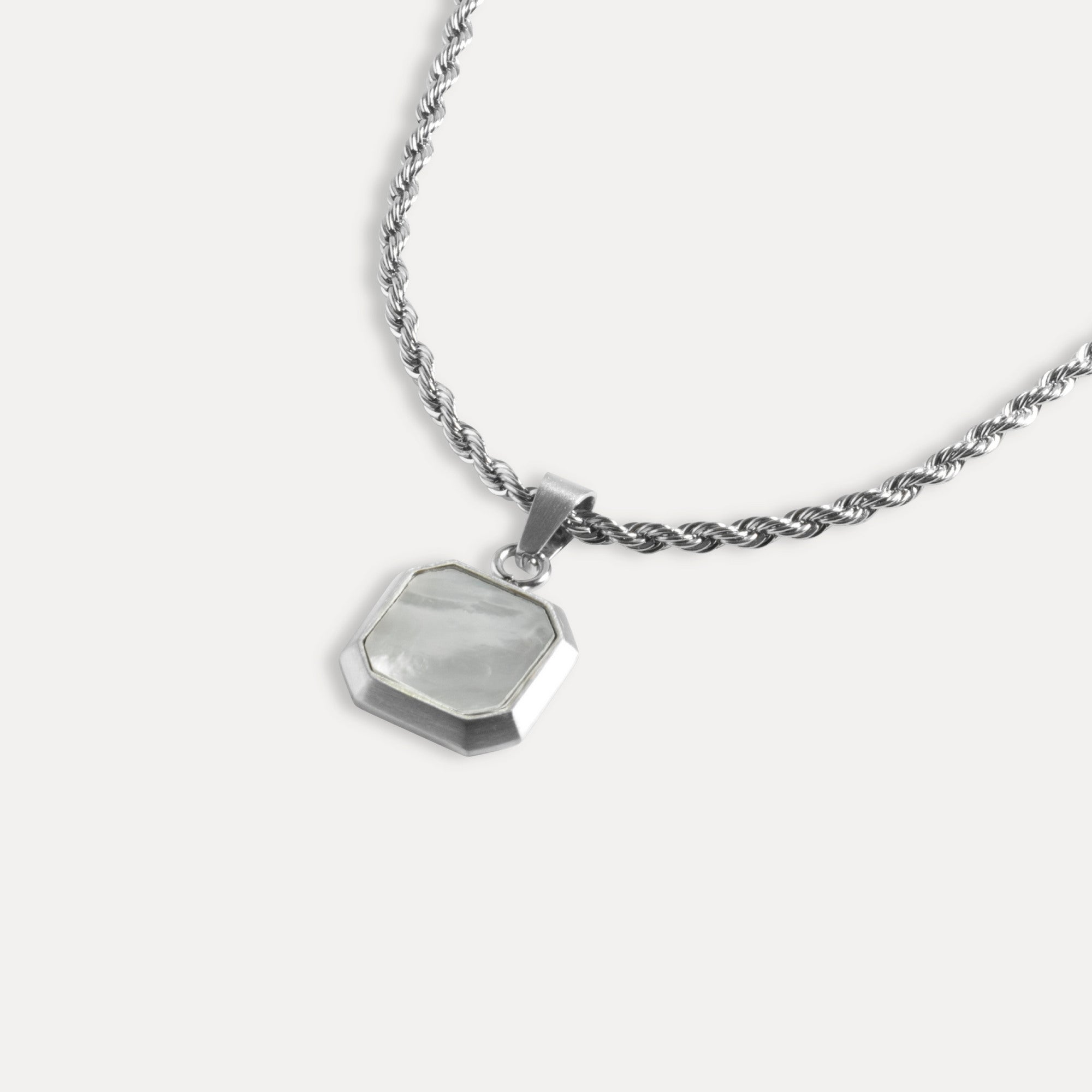 Pearl Necklace - Silver Pearl Necklace for Men - By Twistedpendant