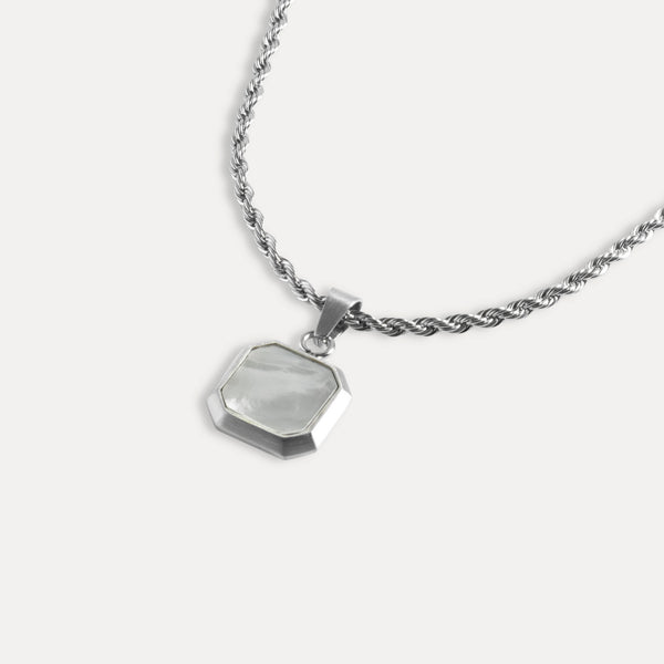 Pearl Necklace - Silver Pearl Necklace for Men - By Twistedpendant