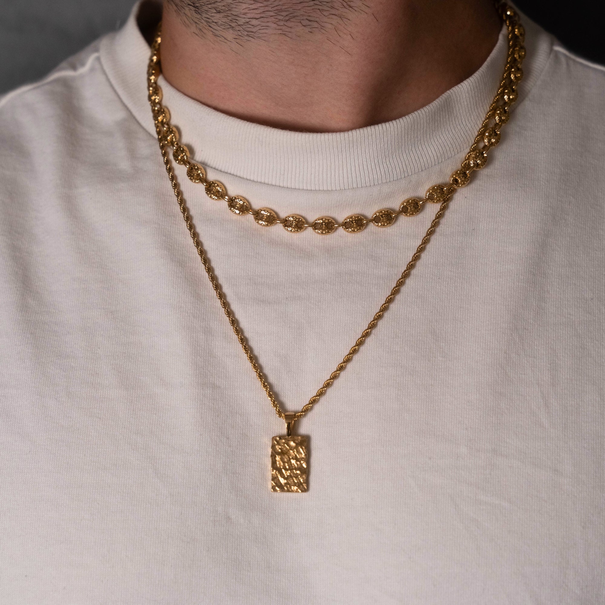 Hammered Necklace Set (Gold)