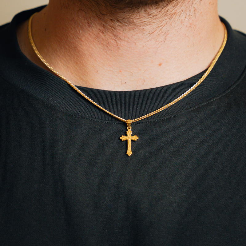 Mini Vintage Cross Pendant Necklace - Cross Necklace Men By Twistedpendant