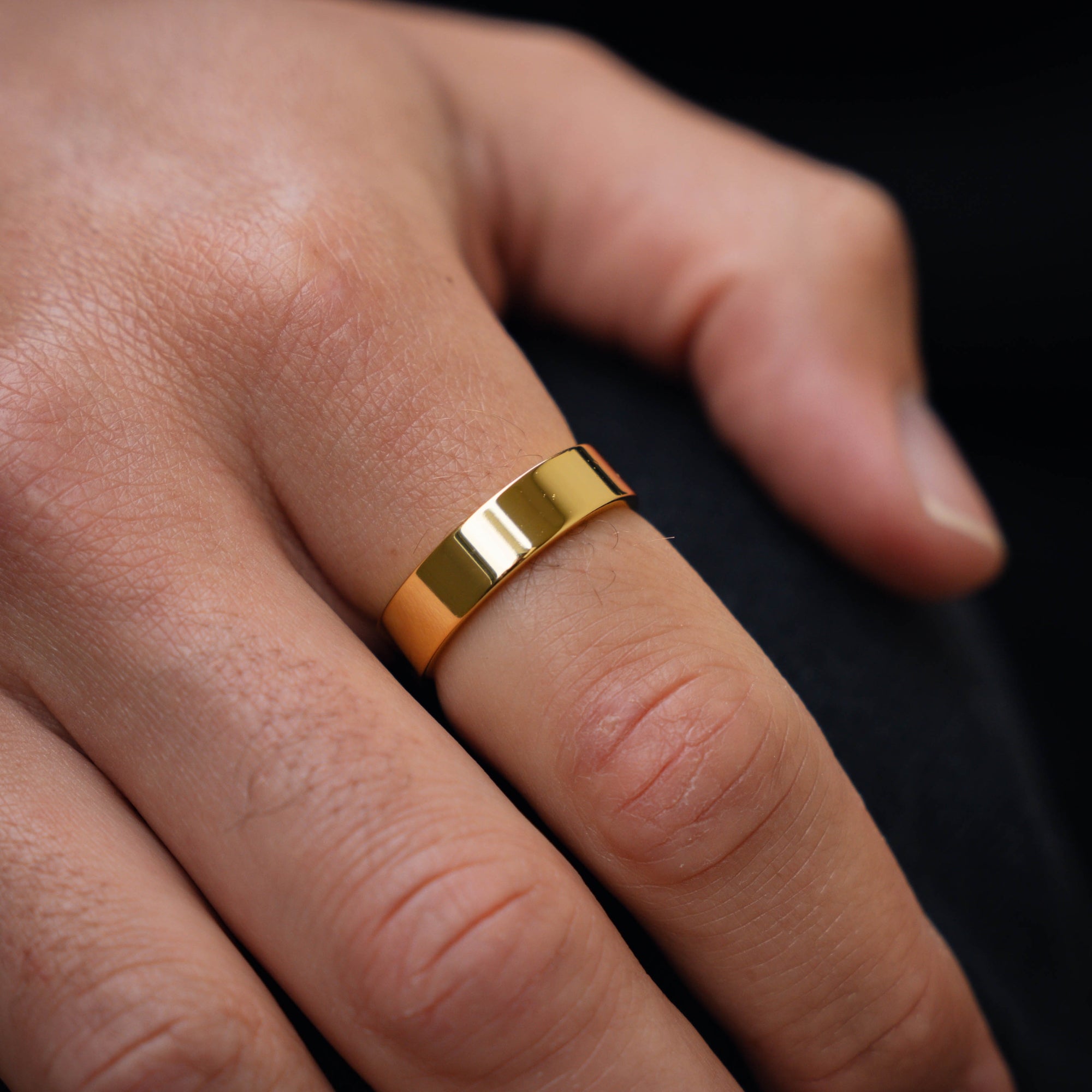 18K Gold Band Rings for Men - Luxury Gold Rings By Twistedpendant