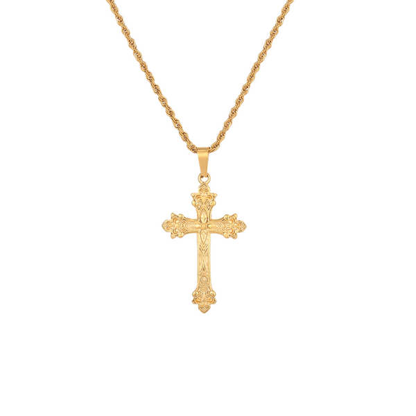 Vintage Gold Cross Pendant - Men's Gold Necklace | Twistedpendant