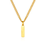 Gold Matte Bar Pendant Necklace - Gold Necklace For Men By Twistedpendant