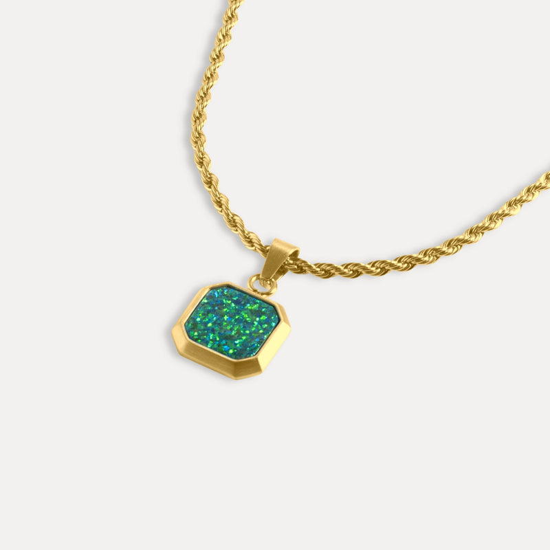Gold Opal Pendant Necklace For Men | Twistedpendant