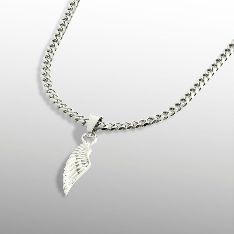 Mens Sterling Silver Wing Pendant - Mens Silver Necklace | Twistedpendant