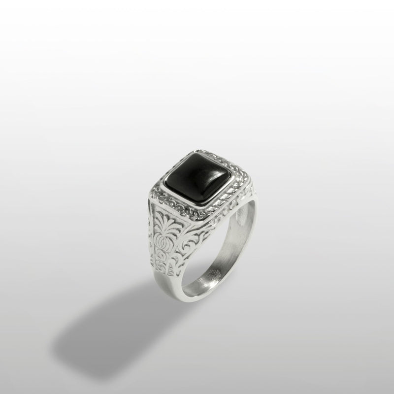 Ignis Black Ring - Silver