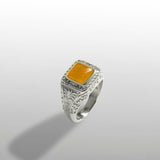 Ignis Orange Ring - Silver