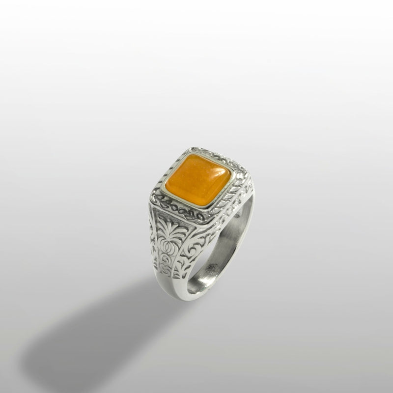 Ignis Orange Ring - Silver