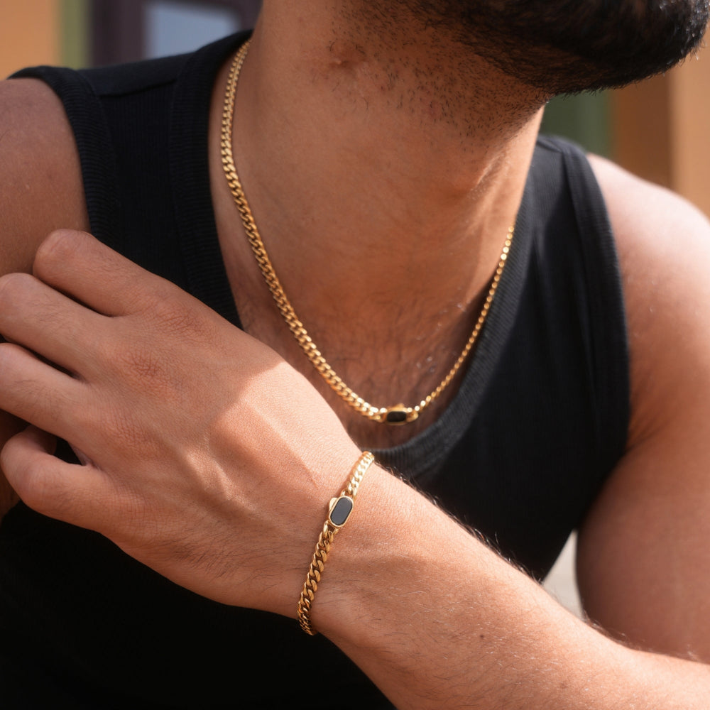 Onyx Cuban Chain (5MM) - Gold