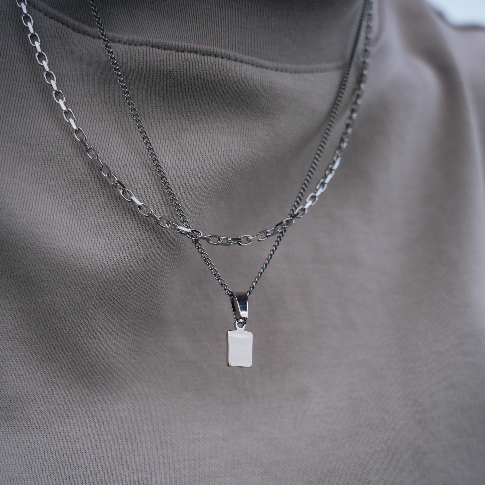 925 Sterling Silver Minimal Pendant Necklace For Men - By Twistedpendant