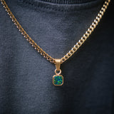 Mini Opal Pendant | Gold Opal Necklace For Men - By Twistedpendant