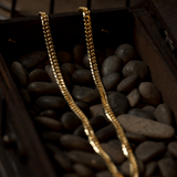 4mm Gold Double Curb Chain - Mens Gold Chain | By Twistedpendant