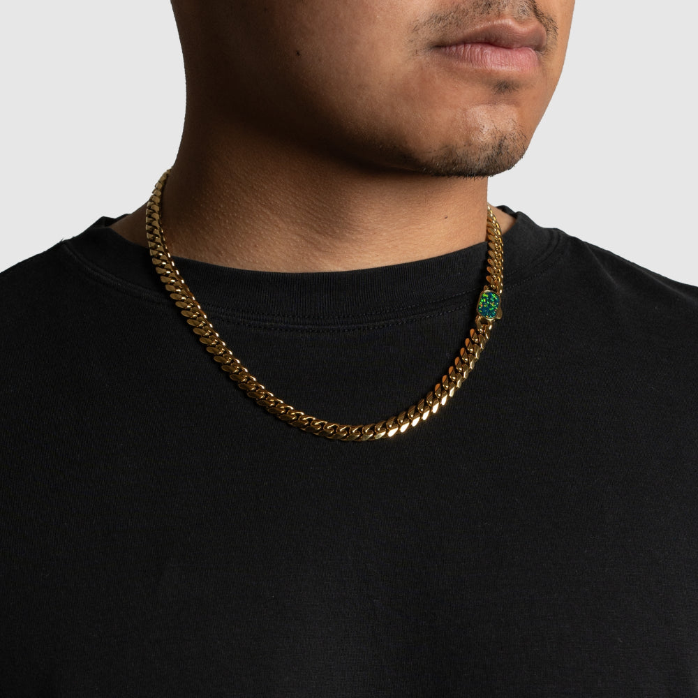 Opal Cuban Set (8MM) - Gold