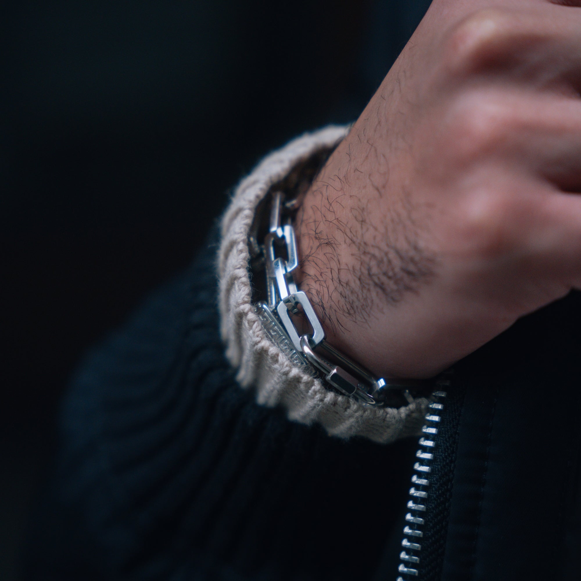 Greek Key Bracelet - Silver
