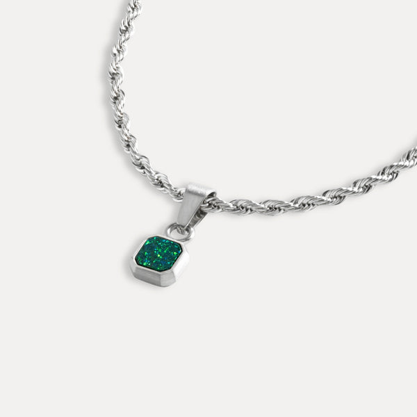 Mini Opal Pendant | Green Opal Necklace For Men - By Twistedpendant