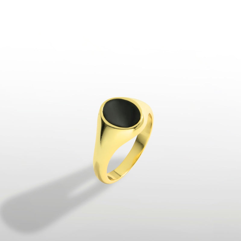 Onyx Signet Ring - 18K Gold