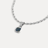 Mini Lapis Lazuli Pendant | Silver Necklace For Men - By Twistedpendant