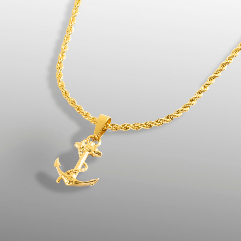 Anchor Necklace - Gold Anchor Pendant For Men - By Twistedpendant