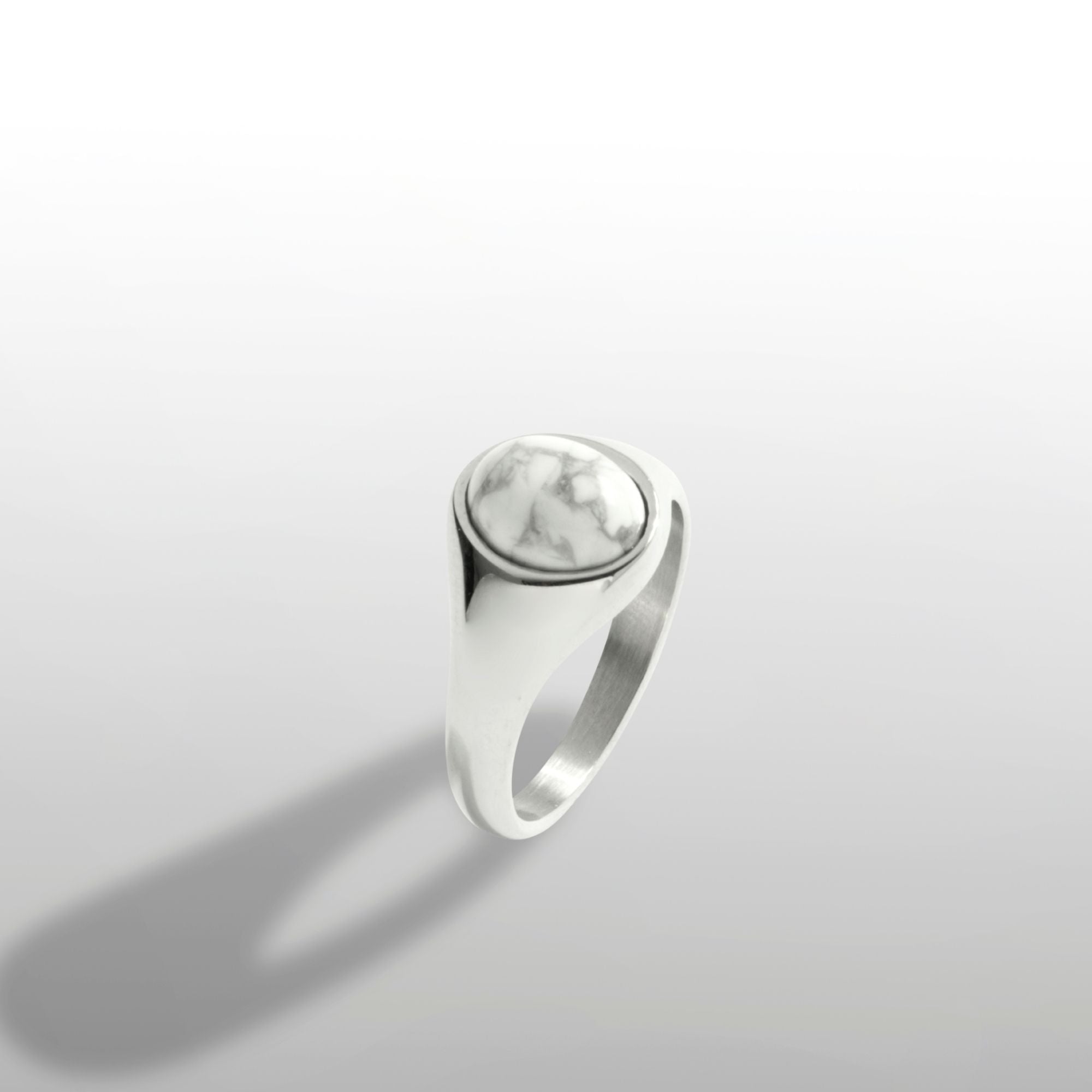 Natural Pine Signet Ring - Silver