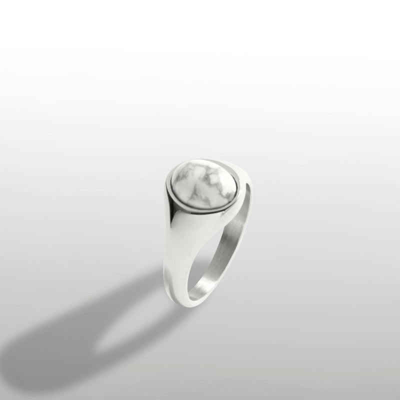 Natural Pine Signet Ring - Silver