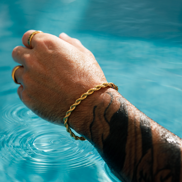 Rope bracelet clearance mens gold