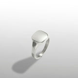 Square Smooth Signet Ring - Silver