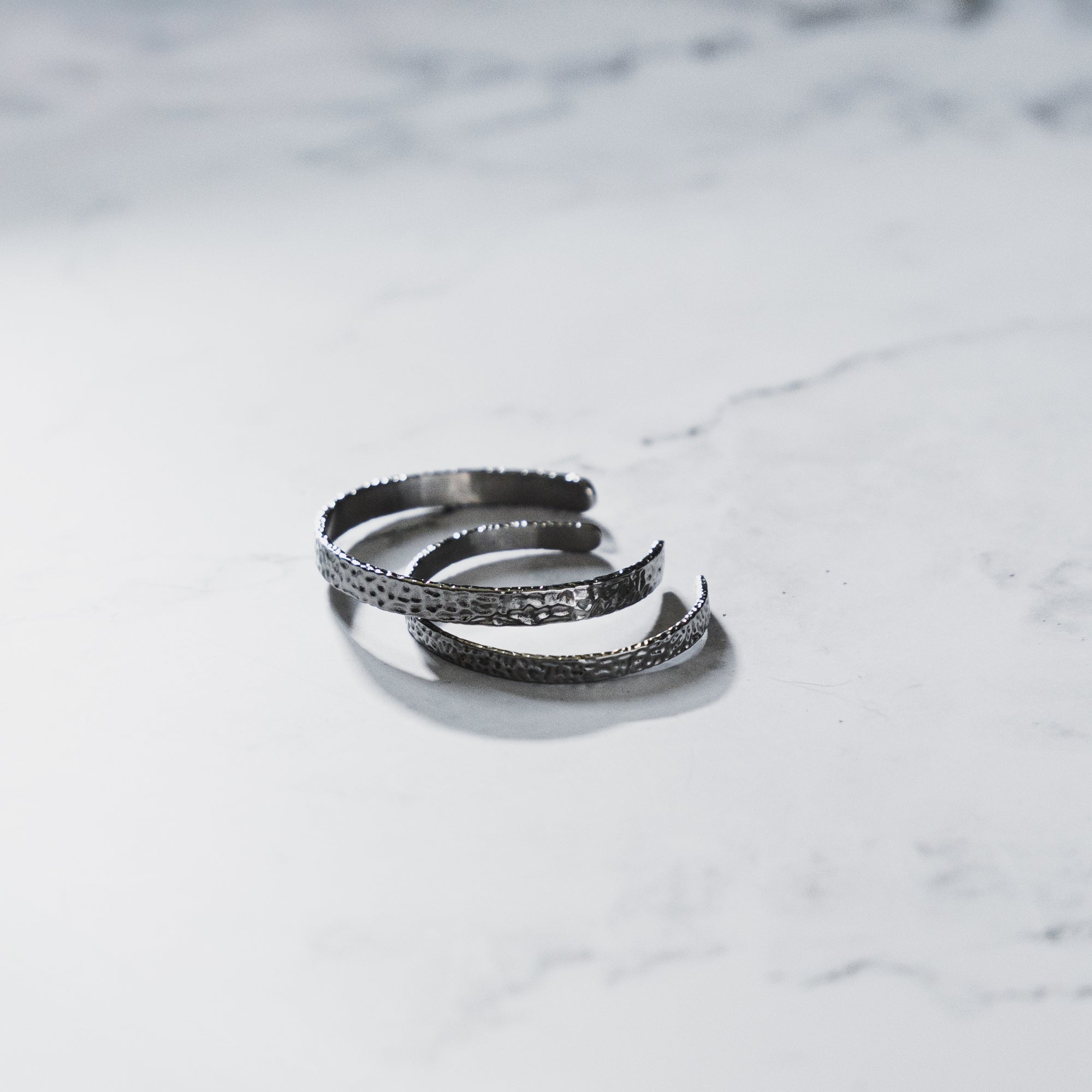 Thin Hammered Cuff - Silver