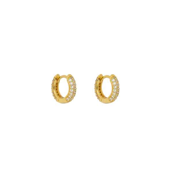 18K Gold Diamond Huggie Hoop Earrings | Mens Earrings - Twistedpendant