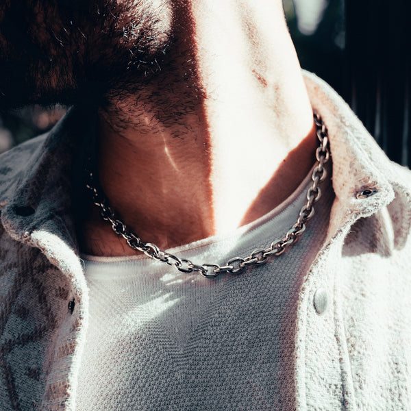 Striker Chain - Mens Silver Chunky Choker Chain UK By Twistedpendant