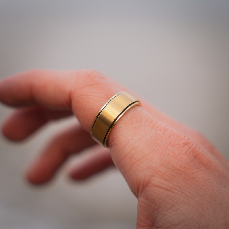 Men's Gold Ring - Matte Finished Men's Gold Band Rings | Twistedpendant