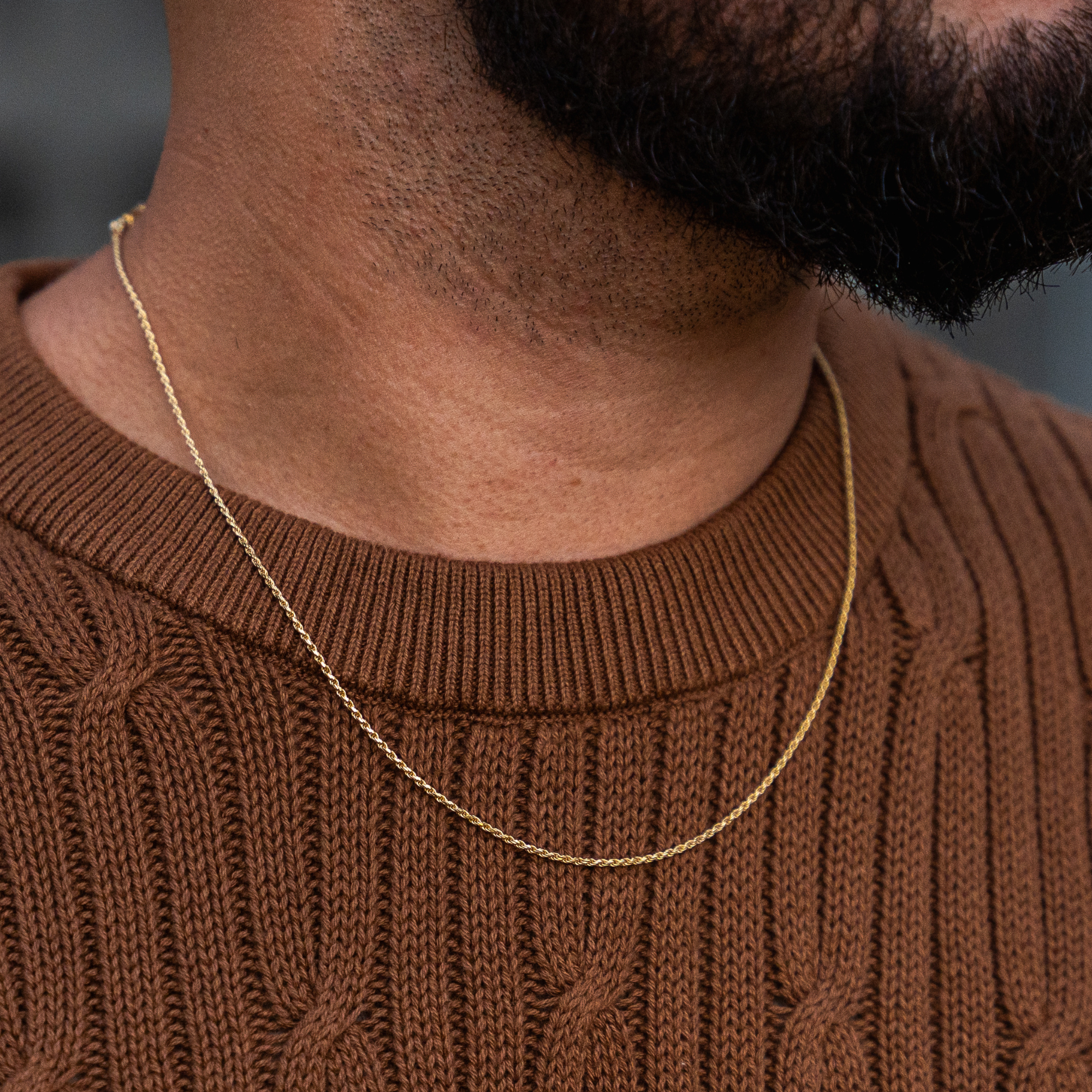 1.5mm Thin Gold Rope Chain - Mens Gold Chain | By Twistedpendant