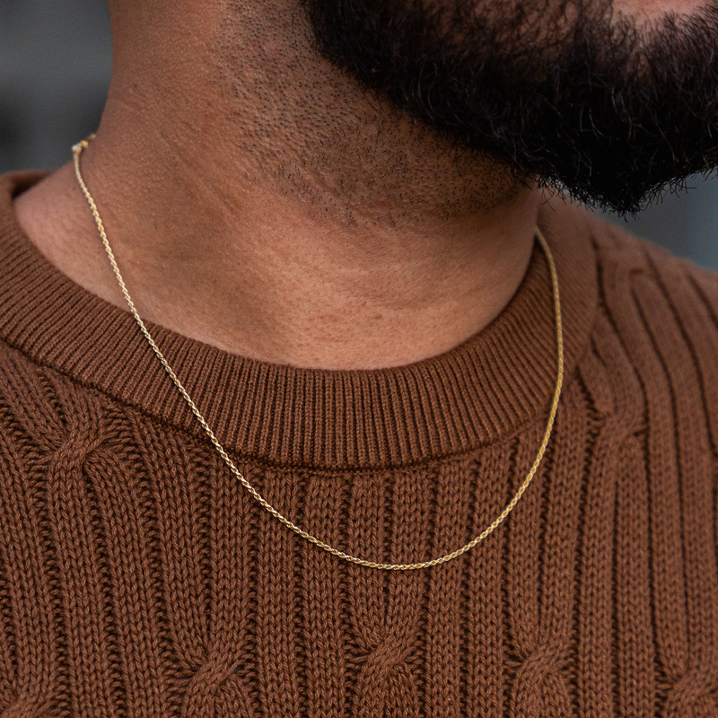 1.5mm Thin Gold Rope Chain Mens Gold Chain By Twistedpendant