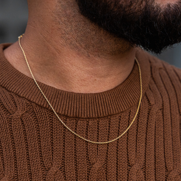 Gold chain rope on sale mens