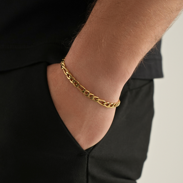 Men's Gold Figaro Bracelet (5MM) - Mens Bracelets | Twistedpendant