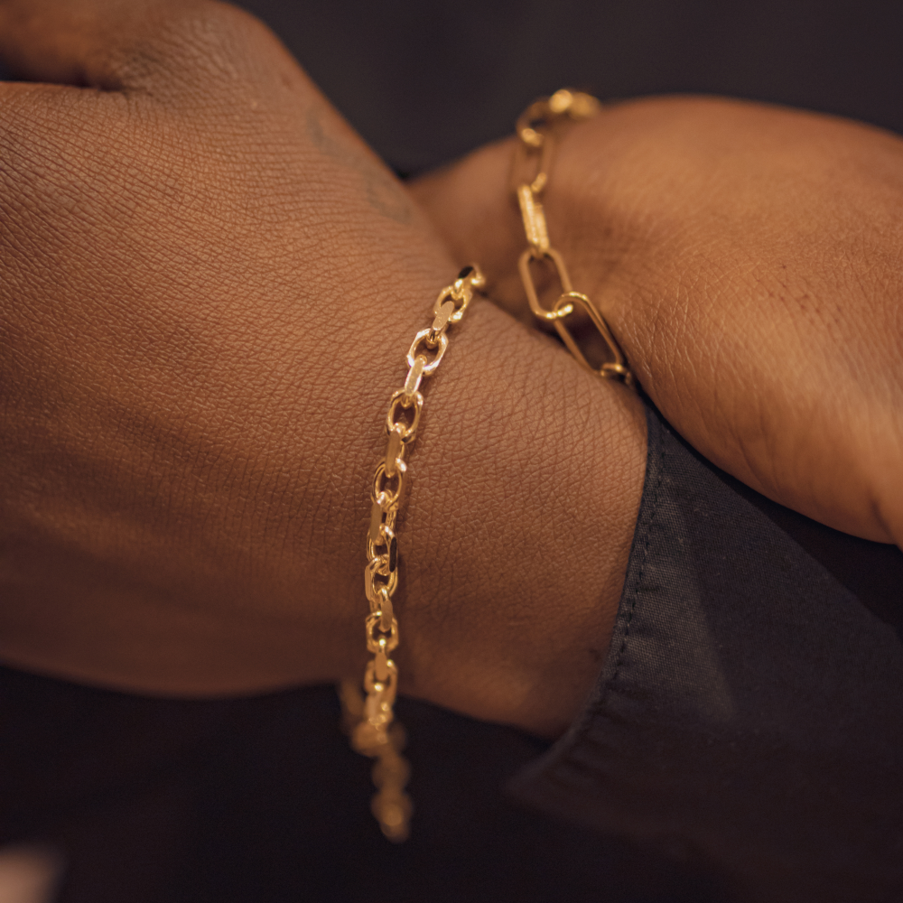 Gold Rolo Bracelet Chain - Mens Bracelets - By Twistedpendant