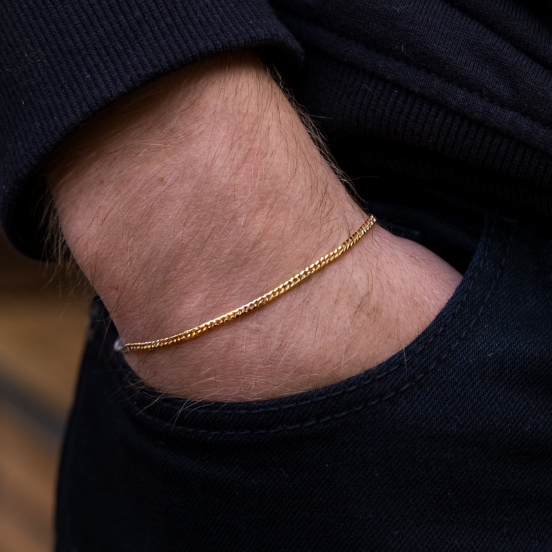 Thin Gold Bracelet Chain - Mens Gold Bracelet Chain | By Twistedpendant