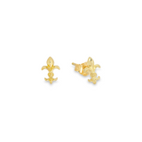 18K Gold Fleur Stud Earring - Mens Gold Earrings -  By Twistedpendant