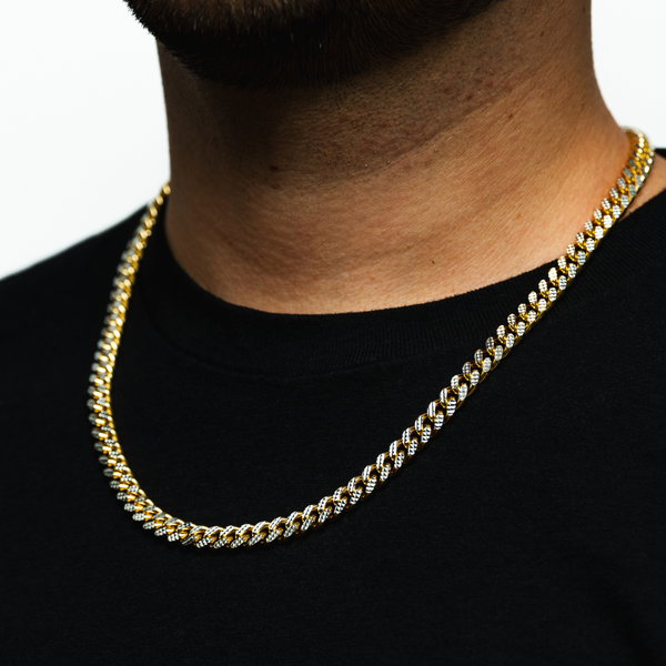 18K Gold Two Tone Miami Cuban Chain (7MM) - By Twistedpendant